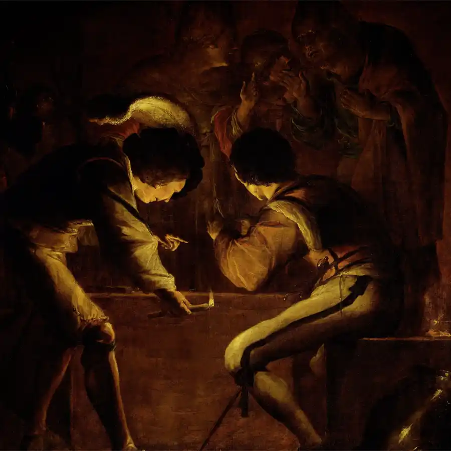 Il Rifiuto di San Pietro di Leonaert Bramer, chiaroscuro drammatico.