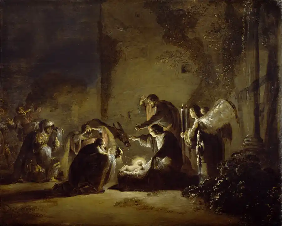 Rappresentazione dell'Adorazione dei Magi in stile Barocco