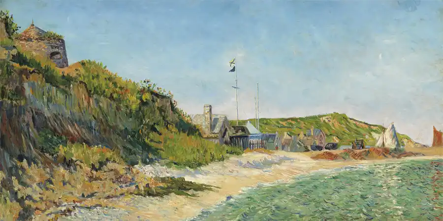 Porto a Bessin, la Spiaggia - opera d'arte di Paul Signac