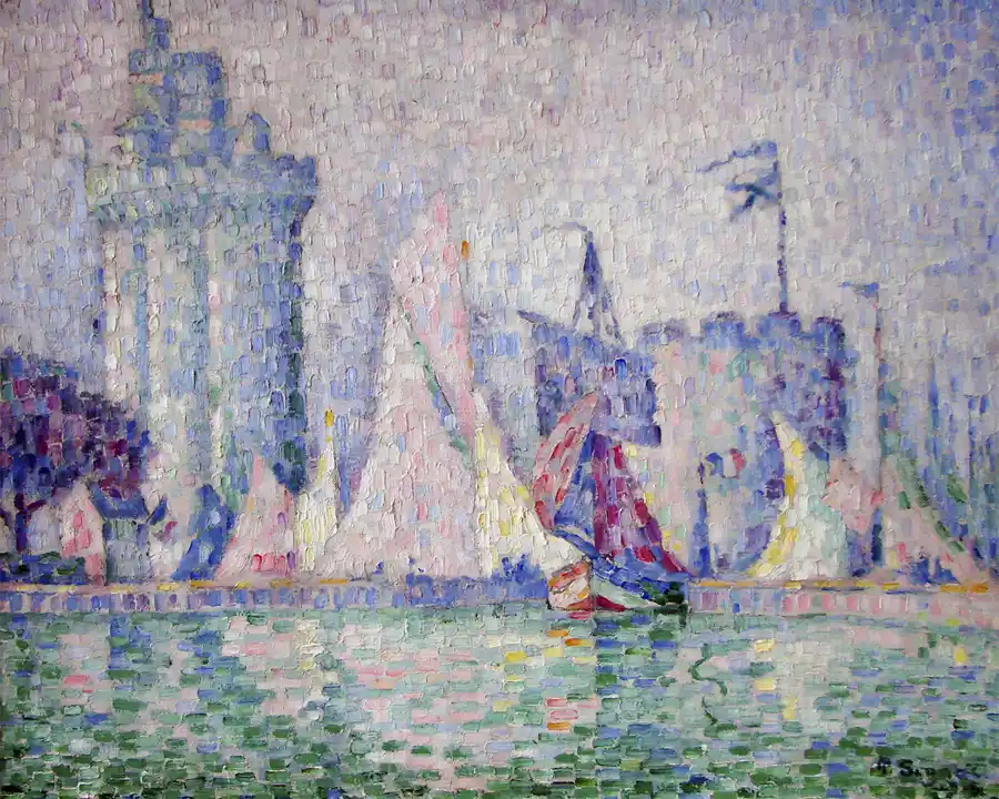 Riproduzione de Il Porto di La Rochelle di Paul Signac.