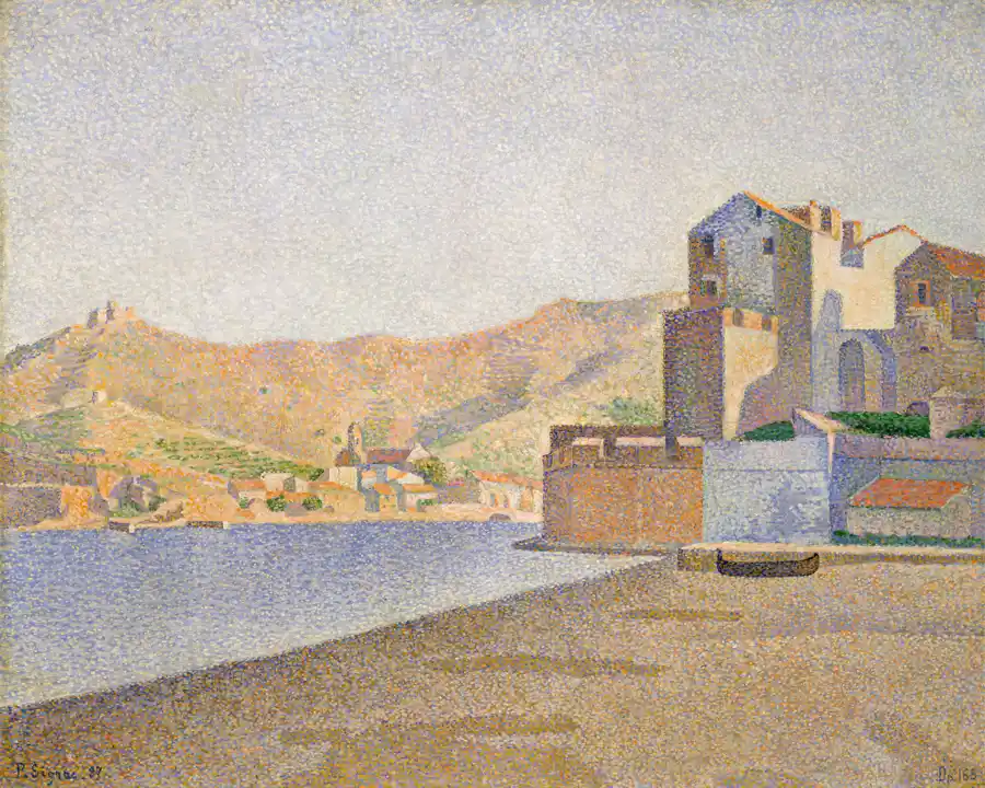 Dipinto di La Spiaggia del Paese, Collioure di Paul Signac.