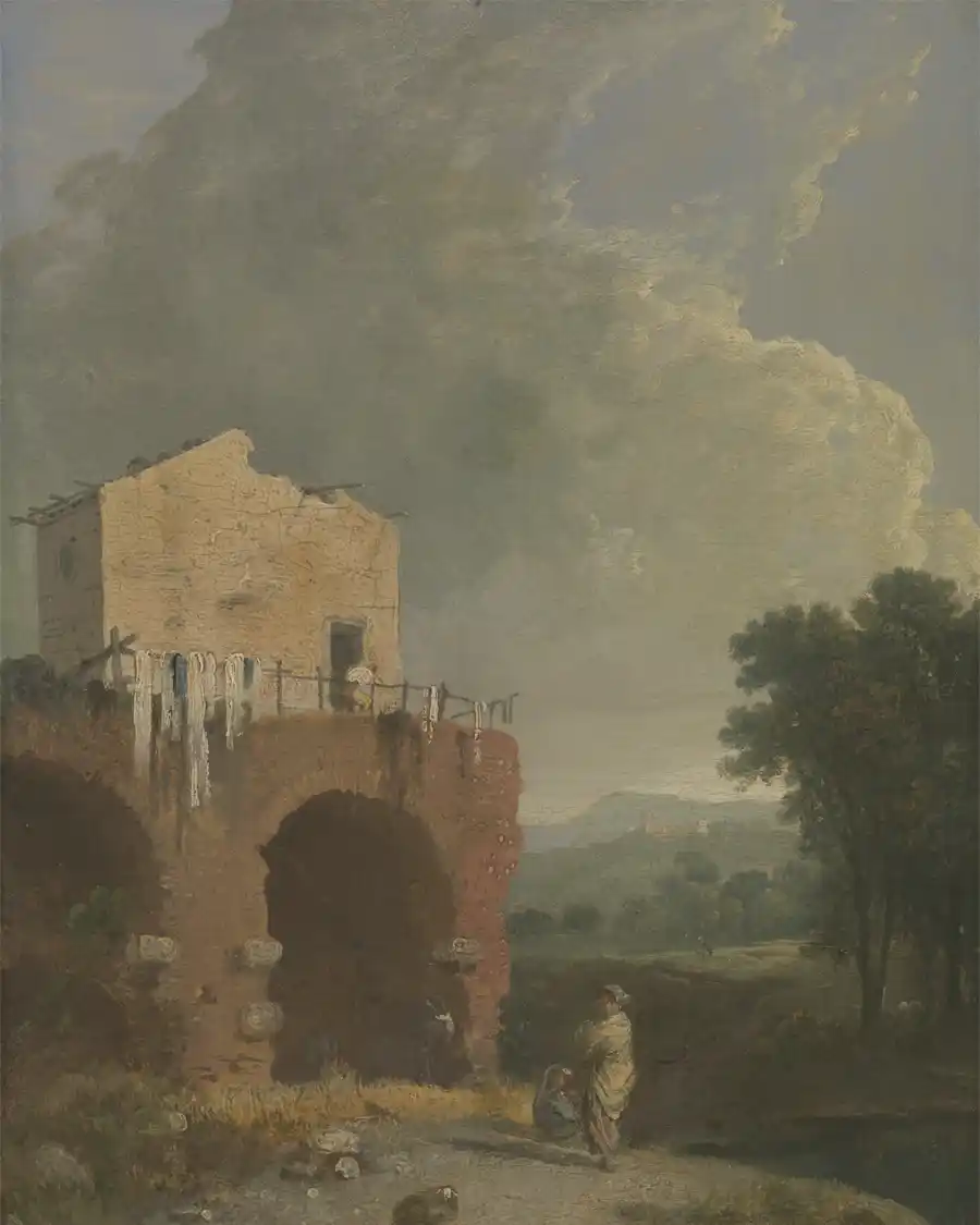 Riproduzione di Villa Adriana di Richard Wilson su tela.