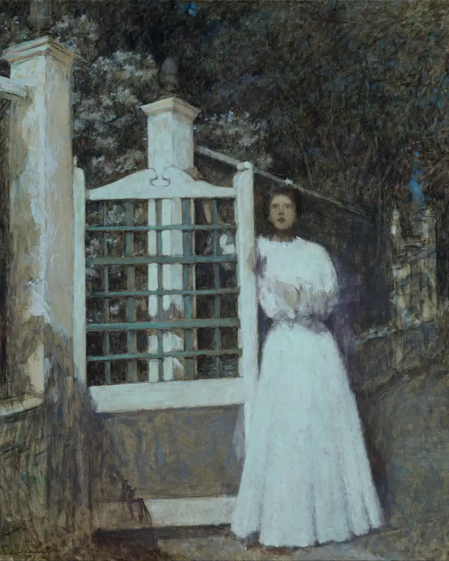 Riproduzione dell'opera 'Uomo nella Luna' di Robert Lewis Reid.