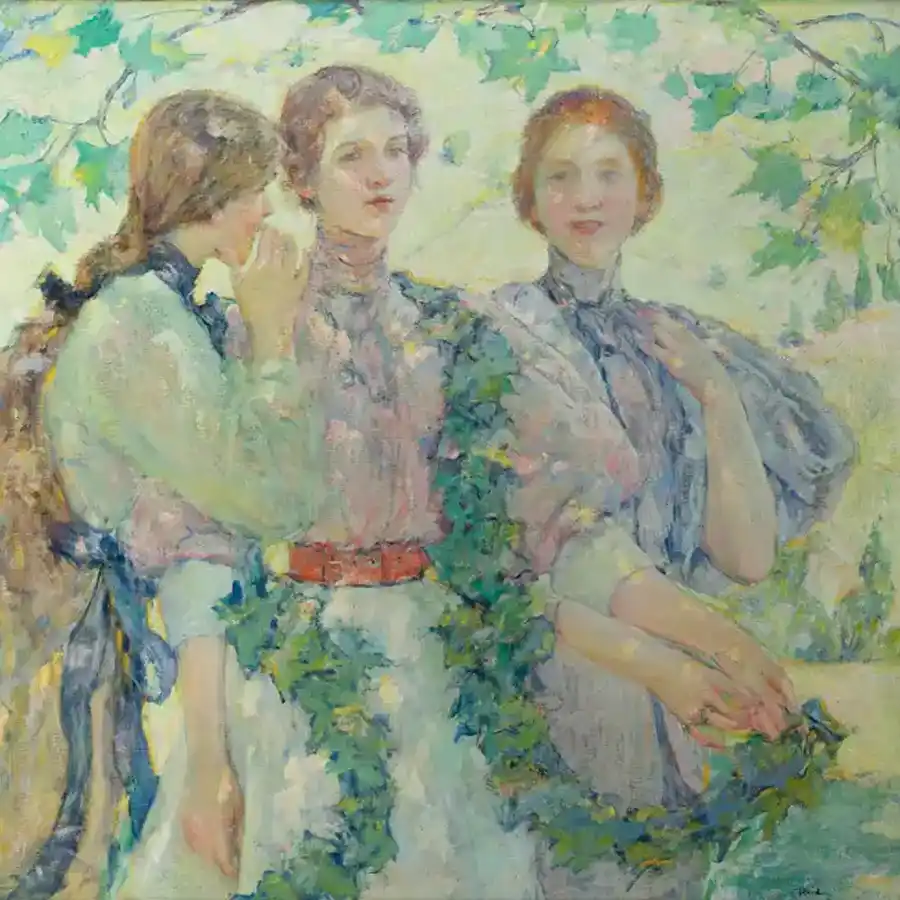 Riproduzione artistica de 'Il Trio' di Robert Lewis Reid.