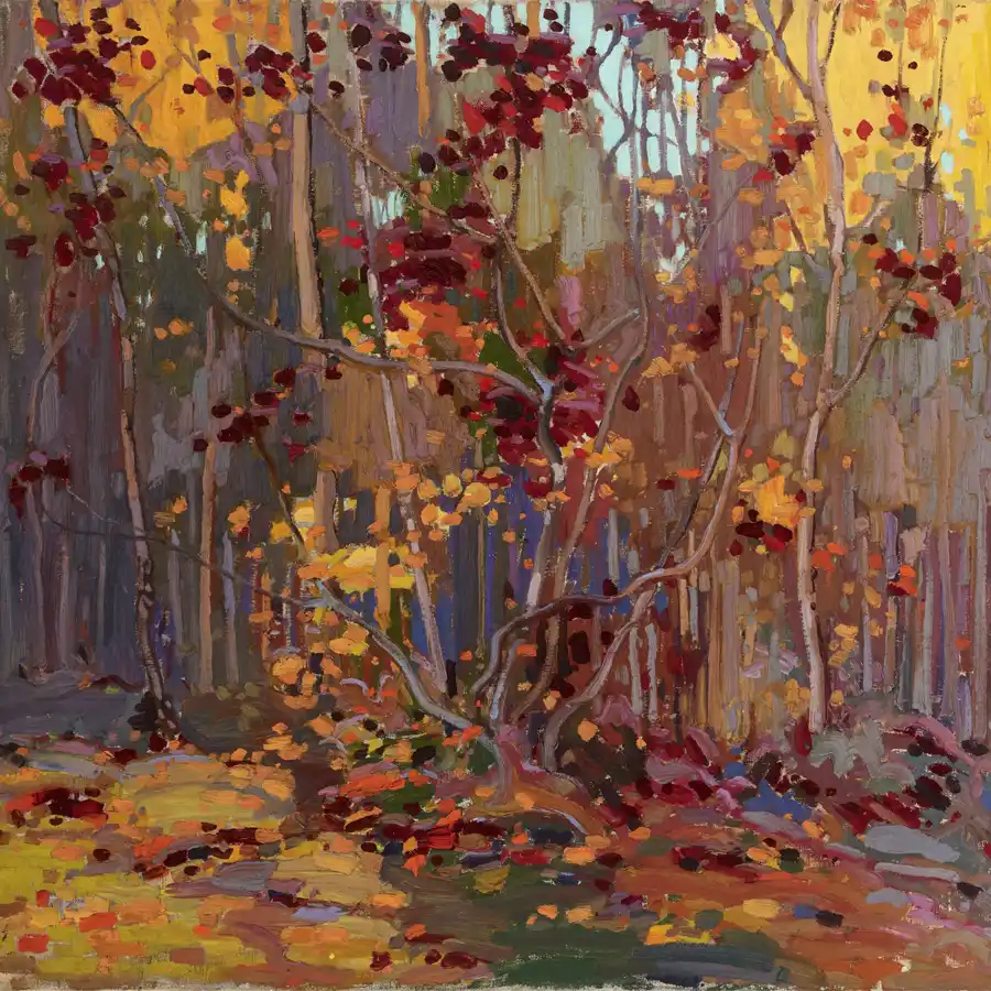 Germogli d'Acero, opera di Tom Thomson, stampa su tela.
