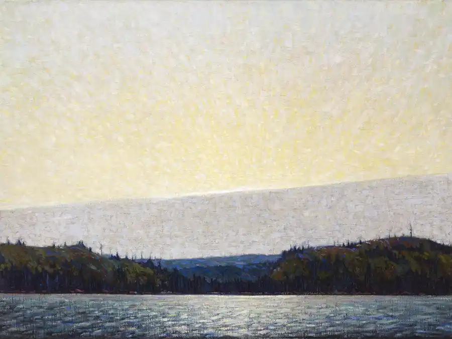 Riproduzione di Nuvole del Mattino di Tom Thomson su stampa e tela.