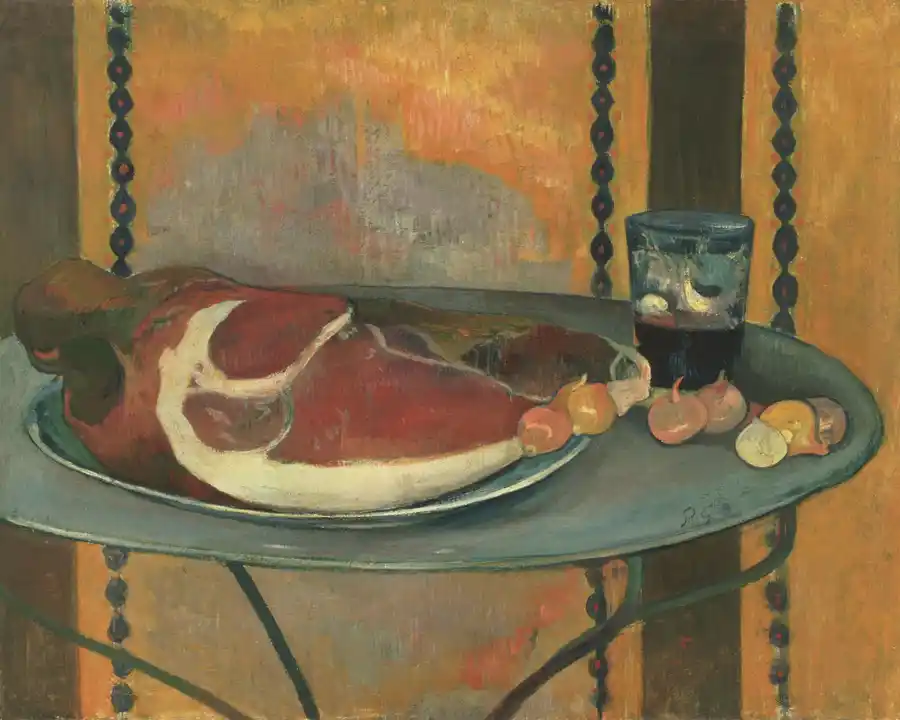 Natura morta con prosciutto e frutti di Gauguin.