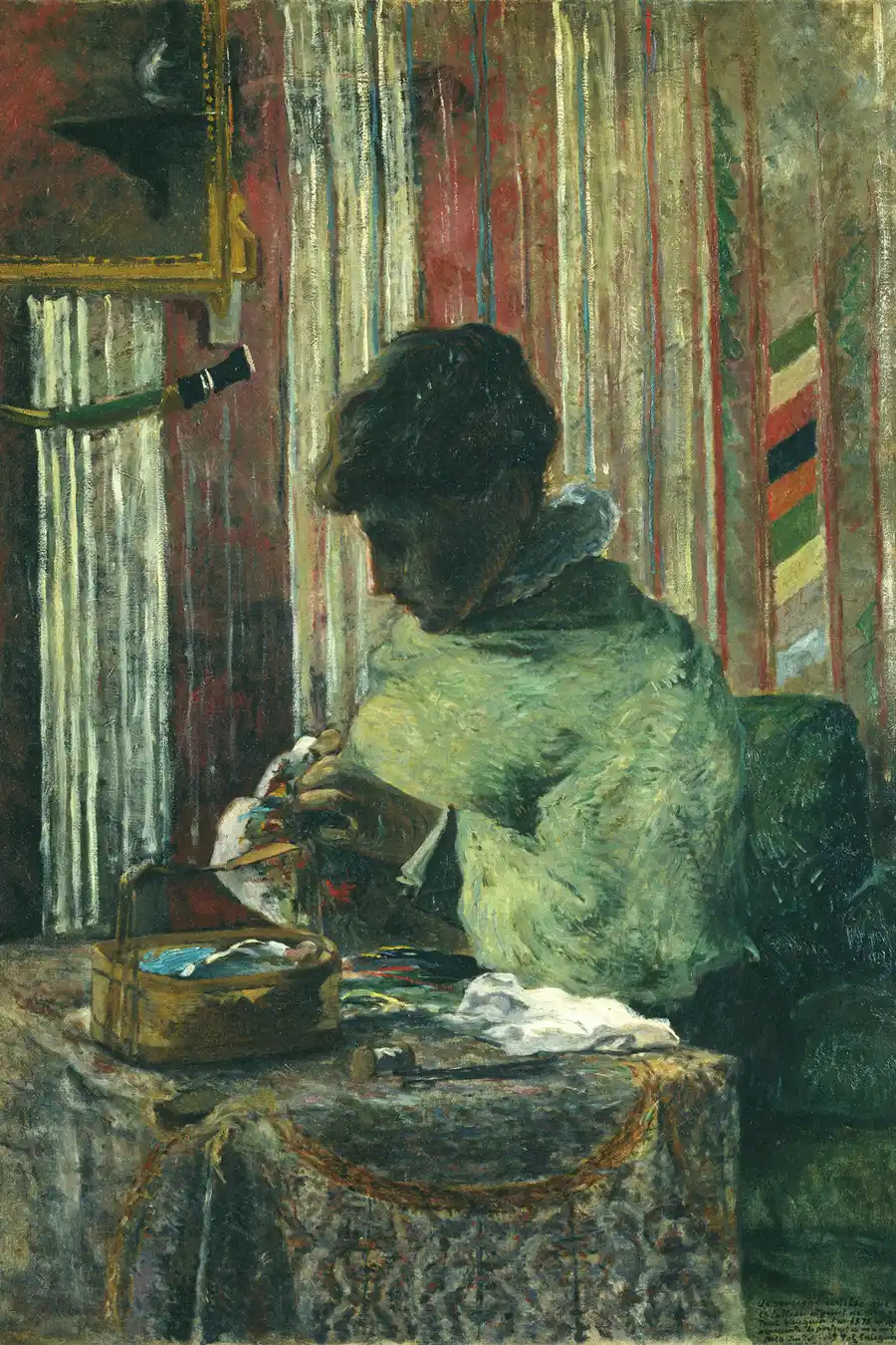 L'Ricamatrice di Paul Gauguin, rappresentazione della tranquillità domestica.