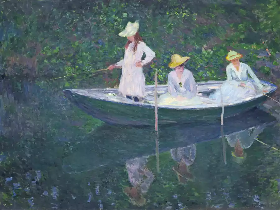 In de Noorse Boot in Giverny door Claude Monet