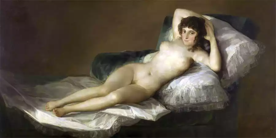 Naakte Maja van Francisco Goya, een iconische afbeelding van de vrouwelijke schoonheid.