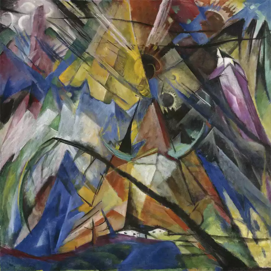 Tyrol, een meesterwerk van Franz Marc, toont een kleurrijk Tiroler landschap.