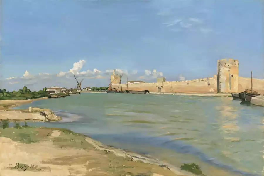 Impressionistisch schilderij van Mall of Aigues-Mortes door Frederic Bazille.