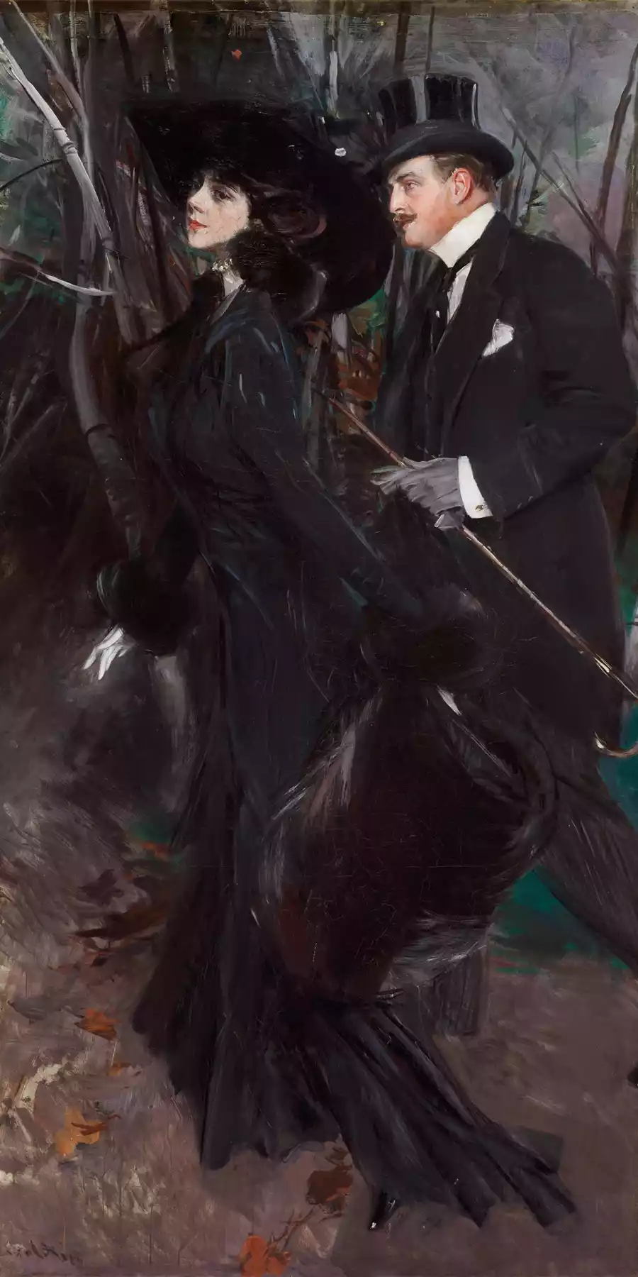 Verhuizen naar het Bois de Boulogne - een schilderij van Giovanni Boldini