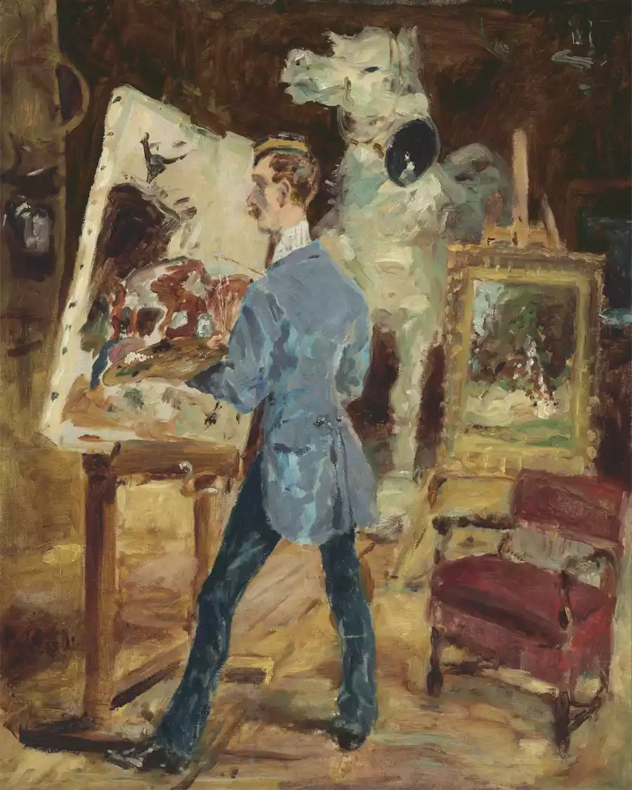 Princeteau in zijn atelier door Henri de Toulouse-Lautrec
