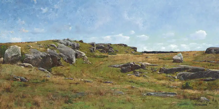 Moerlandpad in Cape Ann, Massachusetts, geschilderd door Joseph DeCamp.