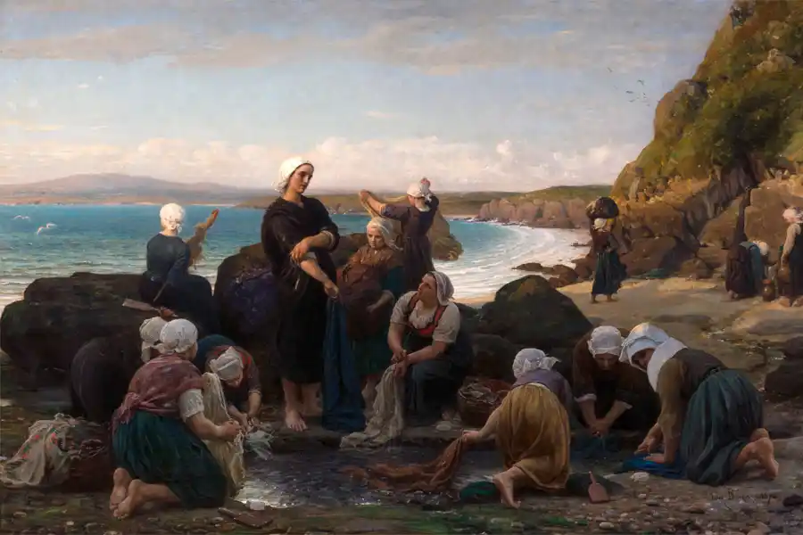 De Wasvrouwen van de Bretonse Kust door Jules Breton