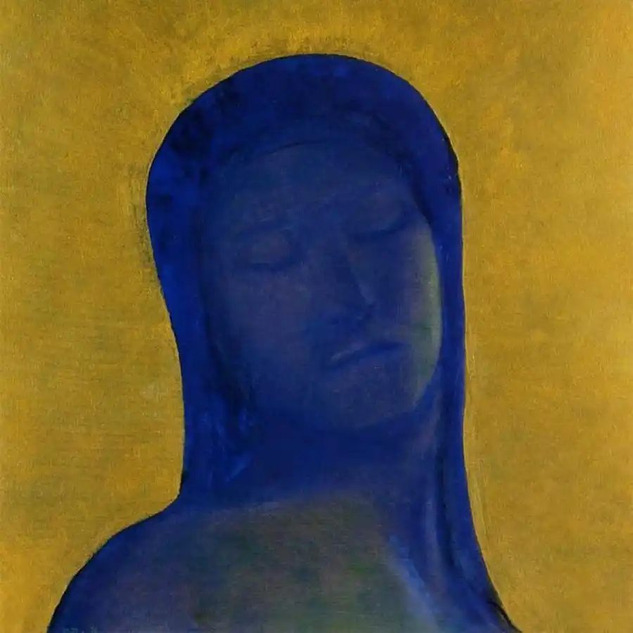 Gesloten Ogen van Odilon Redon, een kunstwerk dat meditatie en innerlijke vrede uitstraalt.