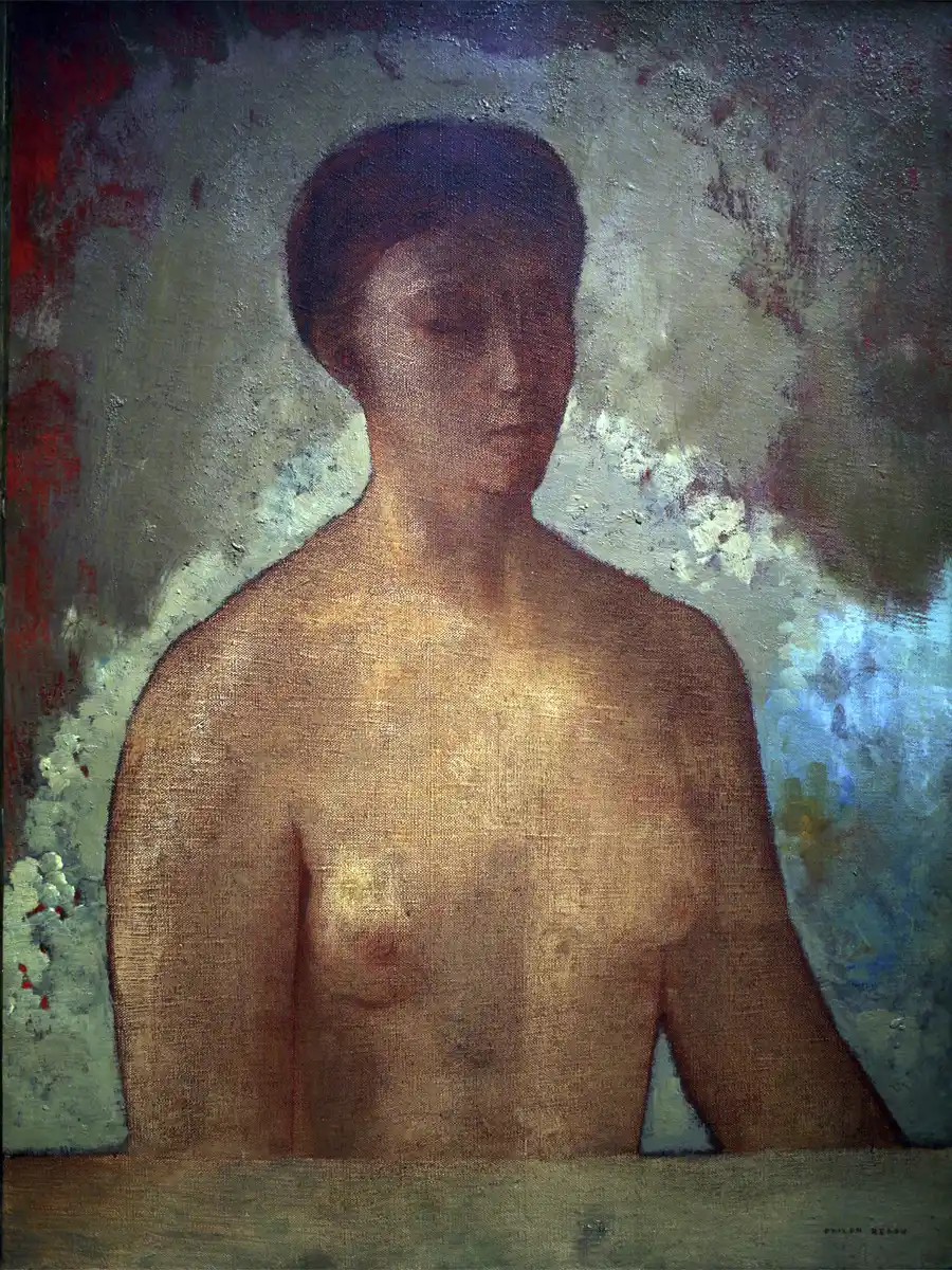 Eve, een schilderij van Odilon Redon, toont een vrouwelijke figuur in introspectie.
