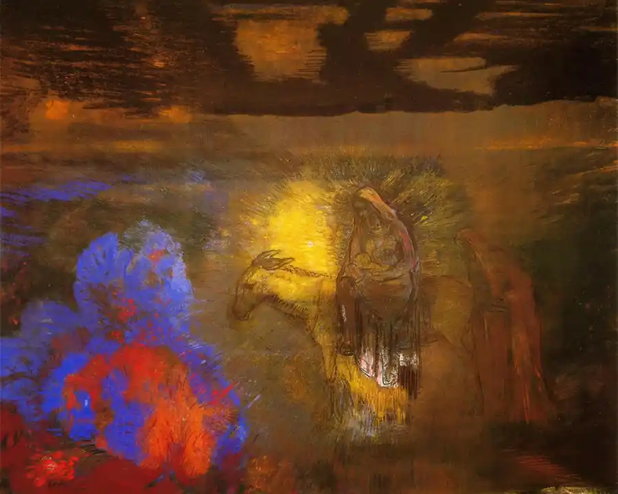 Afbeelding van 'De Vlucht naar Egypte', een kunstwerk van Odilon Redon.