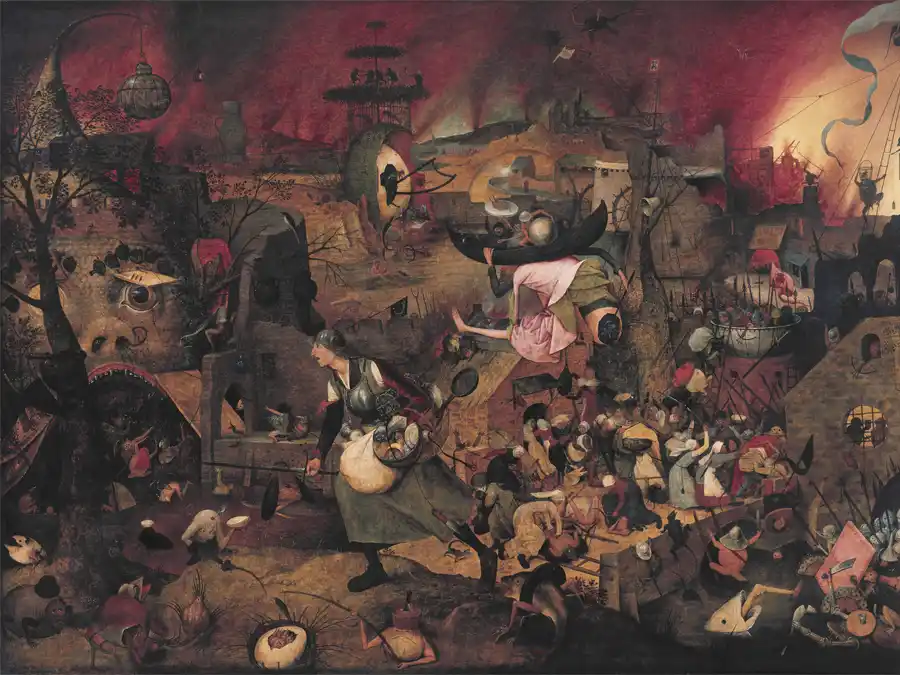 Dulle Griet (Mad Meg) door Pieter Bruegel de Oude, een schilderij vol symboliek.