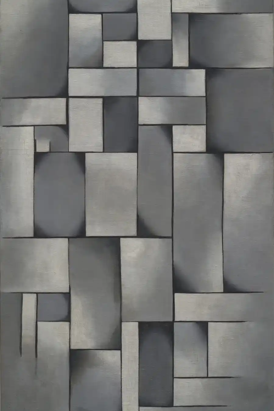 Compositie in Grijs (Rag Time) van Theo van Doesburg, een kunstwerk met geometrische vormen.