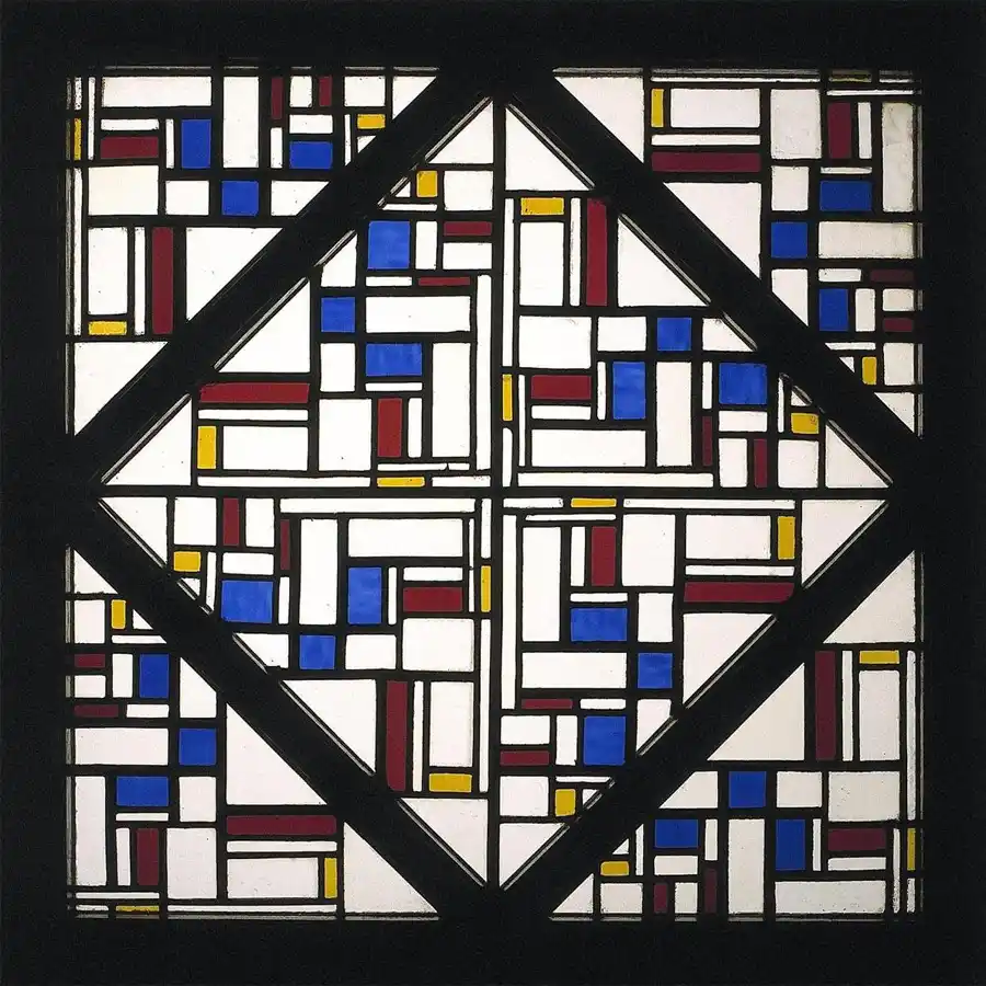 Compositie met Raam met Gekleurd Glas III van Theo van Doesburg