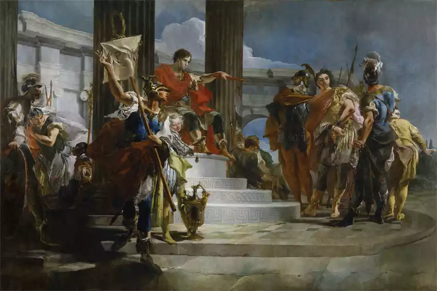 Scipio Africanus bevrijdt Massiva door Giovanni Battista Tiepolo.